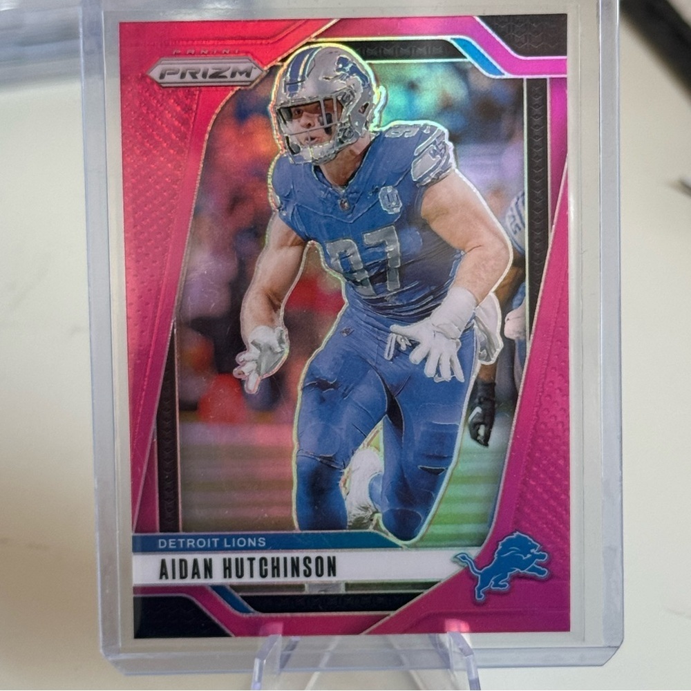 2024 Aidan Hutchinson Panini Prizm Pink Hologram. Mint condition